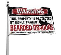 Bandiere per dormitorio per ragazzi che avvertono che questa proprietà è protetta da un drago barbuto altamente addestrato1 bandiera per patio bar accessori divertente decorazione da bagno (60 x 90 cm