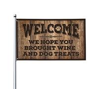 Bandiere per dormitorio per ragazzi We Hope You Brought Wine and Dog Treats bandiere per camera da letto ragazze decorazione cortile autunno (152 x 244 cm)