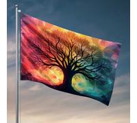 Bandiere per dormitorio universitario albero della vita: una bandiera colorata della sinfonia cool bandiere stanza ragazzi giardino bandiera stand (120 x 180 cm)