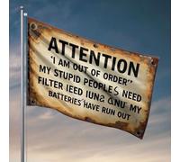 Bandiere per dormitorio universitario Attenzione: 'I Am Out Of Order' My Stupid Peoples Need Filter Flag Funny Kitchen Decor Bar For Man Caverna (120 x 180 cm)