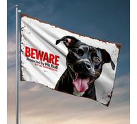 Bandiere per dormitorio universitario Be Prepared: Pit Bull a guardia della tua casa bandiera retrò decorazione della stanza vintage (60 x 90 cm)