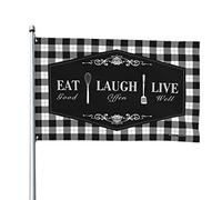 Bandiere per dormitorio universitario con scritta "Eat Laugh Live" bandierine per la tua stanza da uomo Cabe Decor (30 x 45 cm)