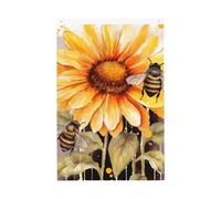 Bandiere per esterni con api e girasoli per esterni, 7,6 x 0,9 m, stampa verticale su entrambi i lati, bandiere da giardino per esterni, striscione per vacanze, con occhielli, bandiera per casa