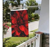 Bandiere per esterni divertenti banner rosso dalia fiore su bandiera da giardino nera stampa su entrambi i lati bandiera da giardino bandiera da giardino di benvenuto banner da giardino per casa prato