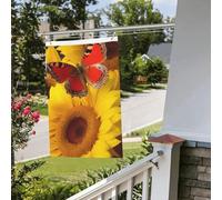 Bandiere per esterni divertenti girasoli gialli con farfalla rossa bandiera da giardino stampa su entrambi i lati bandiera da giardino bandiera da giardino di benvenuto banner da giardino per casa