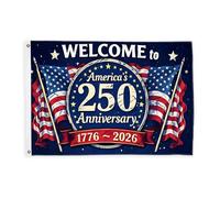 Bandiere per esterni, Patriottiche Festive Stelle Cerchio Anniversario Rosso Banner decorativo per esterni Resistente allo sbiadimento Decorazione per Portico Giardino Balcone Casa 0,9 x 1,5 m