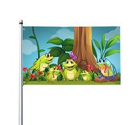 Bandiere per esterni vector-frogs-sitting-on-the-grass.webp Bandiera estiva da giardino, bandiere bifacciali da giardino, 3x5 piedi, decorazione primaverile ed estiva per esterni, prato, veranda, balc