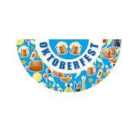 Bandiere per fan Oktoberfest, bandierine per fan Oktoberfest, bandiera pieghettata per fan della birra, bandiera bavarese a quadri mezza bandiera da appendere, bandiera bianca blu per esterni, portico