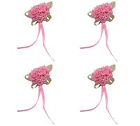 Bandiere per feste per esterni, Wrist Corsages for Wedding Foam Rose Corsages with Bracelet for Wedding Mother of Bride and Groom Prom Flowers Party Bandiere 3x5 Outdoor Double Face (Pink*4, One Size