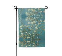 Bandiere per finestre con fiori di mandorlo su entrambi i lati, piccole bandiere per finestre 71,1 x 101,6 cm per la decorazione della cucina e della sala da pranzo