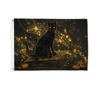 Bandiere per gatti per esterni, libro mistico di Halloween, zucca, Halloween, bandiere decorative nere per esterni, resistente allo sbiadimento, decorazione per balcone, terrazza, giardino, ingresso