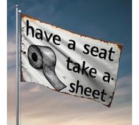 Bandiere per gli uomini prendere un posto, prendere un foglio: carta igienica umorismo bandiera roba stanza dormitorio bandiere per ragazzi (60 x 90 cm)