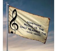 Bandiere per gli uomini Qualcosa La musica è l'unico significato di cui l'anima ha bisogno. Bandiera musicale Decor Music Decor (60 x 90 cm)