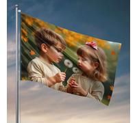 Bandiere per i ragazzi due bambini che soffia sui denti di leone. Bandiera uomo grotta bandiere roba per la tua stanza (152 x 244 cm)