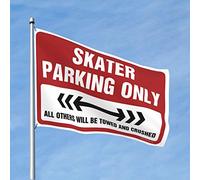 Bandiere per i ragazzi Skater Parking Only Flag Cool poster per ragazzi Tiki Bar per patio esterno (dimensioni: 60 x 90 cm)