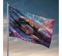 Bandiere per i ragazzi Una giovane donna con orecchie da elfo che dorme pacificamente. Bandiera uomo bandiere grotta roba per la tua stanza (30 x 45 cm)