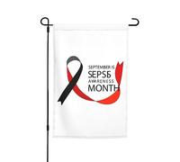 Bandiere per il mese della consapevolezza della sepsi, bandiera da giardino, decorazione perfetta, striscione da cortile, 12x18 pollici, decorazione esterna bifacciale, arazzo per feste, arredamento p