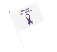 Bandiere per il mese della consapevolezza dell'epilessia con nastro viola piccole bandiere portatili con asta per la decorazione del partito