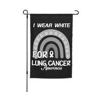 Bandiere per il mese della consapevolezza sul cancro ai polmoni, bandiera da giardino, decorazione perfetta per il cortile, striscione da 12x18 pollici, decorazione per esterni bifacciale, arazzo per