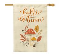 Bandiere per la casa a forma di fungo autunnale della metà del secolo, 70 x 101 cm, double face per esterni, vintage autunnale, piante verticali standard, bandiere per la casa, stile anni '70