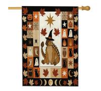 Bandiere per la casa con anchilosauro di Halloween, 71,1 x 101,6 cm, double face, per decorazioni, con dinosauri, in tela per la casa, in tela di acero e iuta, per esterni