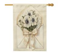 Bandiere per la casa con anemoni primaverili, 71,1 x 101,6 cm, a doppio lato, con fiori divertenti, per cortile e cortile, bandiere verticali per la casa, bandiere floreali in iuta decorativa per