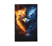Bandiere per la casa con aquila con occhi azzurri, 9 x 1,5 m, striscione di auguri con occhielli per interni ed esterni, decorazioni per la casa