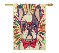 Bandiere per la casa con bulldog francese, 71 x 101 cm, per esterni, divertente per il rientro a scuola, bandiere verticali standard per la casa, per animali domestici, cortile, cortile, decorazione