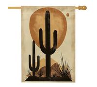 Bandiere per la casa con cactus tropicale occidentale, 71 x 101 cm, double face, per esterni, in tela verticale standard botanica del deserto, bandiera per la casa, bandiera retrò con stampa del
