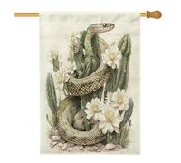 Bandiere per la casa con cactus tropicale occidentale, 71 x 101 cm, double face, per esterni, serpente del deserto, succulente, lino botanico, bandiera per la casa, bandiera per la casa del cortile