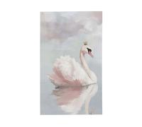 Bandiere per la casa con cigno che scorre sull'acqua calma, 0,9 x 1,5 m, striscione di auguri con occhielli per interni ed esterni, decorazioni per la casa per feste