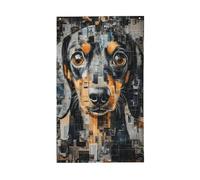 Bandiere per la casa con collage di giornali bassotto, 0,9 x 1,5 m, striscione di auguri con occhielli per interni ed esterni, decorazioni per la casa