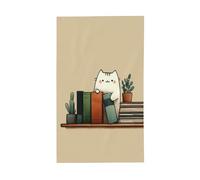 Bandiere per la casa, con gatto che spinge libri sulla libreria, striscione di auguri stagionale con occhielli, per interni ed esterni, feste e decorazioni per la casa