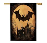 Bandiere per la casa con sagoma di pipistrello horror di Halloween, 71 x 101 cm, per esterni, stile gotico spaventoso, casa infestata, bandiere verticali standard per la casa, raccapricciante cortile
