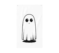 Bandiere per la casa con scarabocchio del fantasma, 0,9 x 1,5 m, striscione di auguri con occhielli per interni ed esterni, decorazioni per la casa per feste