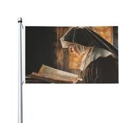 Bandiere per la casa con scritta "Nun Reading A Large Bible Yard House", striscione di auguri con occhielli, per interni ed esterni, feste e decorazioni per la casa