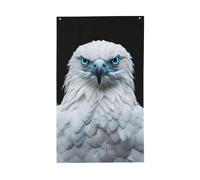 Bandiere per la casa da cortile con aquila bianca con occhi azzurri, striscione di auguri stagionale con occhielli per interni ed esterni, decorazioni per la casa per feste