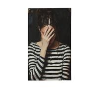 Bandiere per la casa da cortile con copertina a righe bianche e nere, 9 x 1,5 m, striscione con occhielli per interni ed esterni, decorazioni per la casa