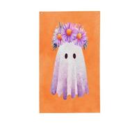 Bandiere per la casa da cortile con fantasma, grande lavanda e margherita, 9 x 1,5 m, striscione di auguri con occhielli per interni ed esterni, decorazioni per la casa