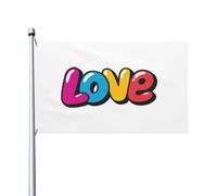 Bandiere per la casa da cortile con scritta "Word Love", striscione di auguri con occhielli per interni ed esterni, decorazioni per la casa