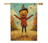 Bandiere per la casa degli spaventapasseri autunnali, 71 x 101 cm, double face, per esterni, scena autunnale sul campo, bandiere per la casa, bandiere per il cortile di campagna decorazione per