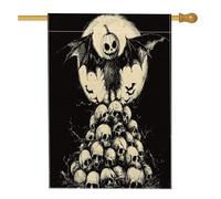 Bandiere per la casa degli spaventapasseri di Halloween, 71 x 101 cm, doppio lato, spaventoso teschio gotico spettrale, bandiere per la casa in iuta standard, bandiere gotiche per il cortile