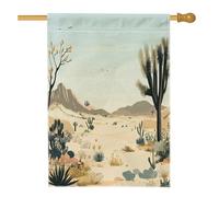 Bandiere per la casa dei deserti primaverili, 71,1 x 101,6 cm, doppio lato, pianta di cactus tropicale occidentale, bandiere verticali per la casa, bandiere di iuta sud-ovest decorazione per esterni