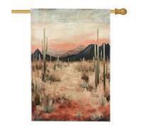 Bandiere per la casa dei deserti primaverili, 71,1 x 101,6 cm, double face, piante di cactus tropicali, paesaggio, cortile, cortile, bandiere verticali per la casa, bandiere di iuta occidentali