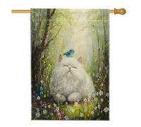 Bandiere per la casa dei gatti persiani primaverili, 71,1 x 101,6 cm, double face, decorative, graziose bandiere decorative per cortile e cortile, in tela, per esterni