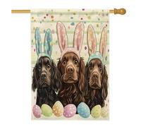 Bandiere per la casa del cane Boykin Spaniel, 71 x 101 cm, double-face per esterni, simpatiche uova divertenti, bandiera verticale standard per la casa, bandiera per la casa in tela per animali