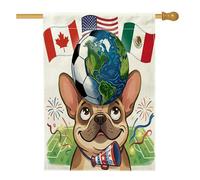 Bandiere per la casa del cane Bulldog francese del 2026, 71 x 101 cm, per esterni, per festeggiare il giorno della partita, bandiere verticali standard in lino, decorazione per esterni stampata sul