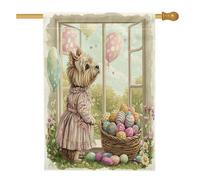 Bandiere per la casa del cane Cairn Terrier, 71 x 101 cm, double-face per esterni, bandiera verticale standard per la casa, bandiera per casa in stile Victoria Country Puppy