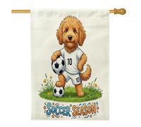 Bandiere per la casa del cane con scarabocchio dorato, 71,1 x 101,6 cm, double face, decorative, per cortile, sport, cortile, casa, bandierine per animali domestici, per esterni