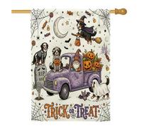 Bandiere per la casa del cane da montagna del Bernese di Halloween, 71 x 101 cm, double face per esterni, divertente spettrale standard verticale in tela per la casa, spaventosa decorazione per